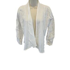 NWT Bellambia 100% linen white small waterfall S cardigan adjustable tuxedo back